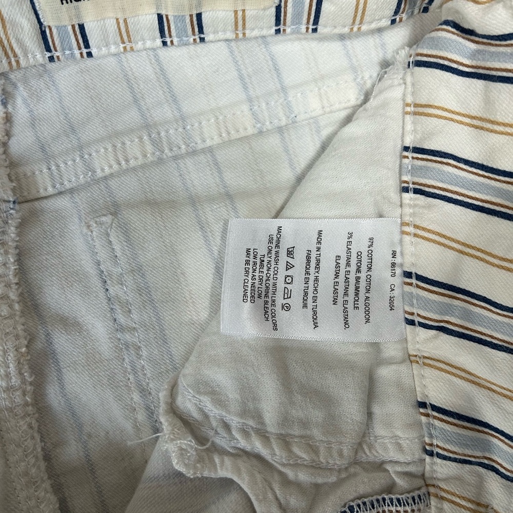 Pilcro and the Letterpress for Anthropologie Cropped Blue and Tan Striped Jeans - Picture 4 of 8